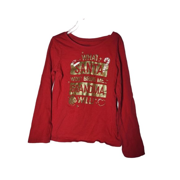 The Children's Place What Santa Won't Bring Me... Grandma Will! T-Shirt Size 4T - Picture 1 of 9